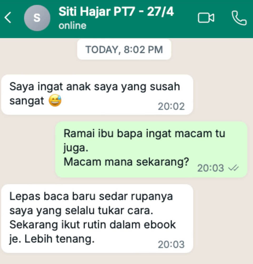 Testimoni WhatsApp sebenar pembeli Potty Training 7 Hari - 4